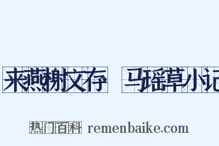 来燕榭文存·马瑶草小记是什么意思的图片